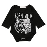 ベビー BORN WILD 長袖ロンパース (80 (3-6M))