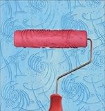 bueer 7 " DIY Patternedペイントローラーで装飾ゴムローラープラスチックハンドル guntong0015-20