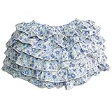 【ガーリーフリフリブルマ】花柄フリフリブルマ (90cm-95cm, ブルー)