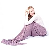 マーメイドテールブランケット、Kysonマーメイドかぎ針編み子供大人用ブランケット、すべてのシーズンSleepingバッグハロウィーン感謝祭クリスマスギフト Adult MRYP00A-Mix