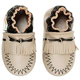 モモベビー乳幼児/トドラー モカシンタープ ソフトソールレザーシューズ ネイビー 6-12 ヶ月/3-4 M 米国トドラー (インポート)