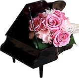 Azurosa(アズローザ) プリザーブドフラワー ギフト ピアノ ブーケ バラ アジサイ ヘデラ ブラックxピンク