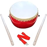 yarui 子供用 本格 和太鼓セット ドラムセット たいこの達人 牛革 打楽器 パーカッション 練習 マイバチ2本 ストラップ付き