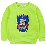 子供服 春秋 長袖 Tシャツ トレーナー 丸い襟 キッズ 男の子 女の子 ベビー 綿 おしゃれ カジュアル ファッション 可愛い ロボット プリント 4色