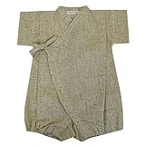 和柄 甚平グレコ ロンパース 日本製 夏物 パジャマ j-71614 70cm ベージュ