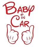 【全16色】人気!ベイビー イン カー ステッカー!Baby in car Sticker /車用/シール/ Vinyl/Decal /バイナル/デカール/ステッカー/hands-1 (赤) [並行輸