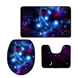 chaqlin 3 PieceバスマットセットGalaxy Space AnimalノンスリップバスルームマットContourトイレカバーラグ S-CC3205CP