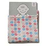 めんぷます田 赤ちゃんのガーゼケット ありがとう! (ブルー) 85×110cm  綿100% 日本製