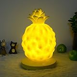 xiyunhan Night LightパイナップルシリコンランプモダンChildrensベッドサイドランプタッチ充電式LED夜間ライトUSB充電かわいい省エネソフトライト イエロー