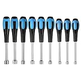 KKmoon 9本 ナットドライバセット 中空軸 メートル式寸法 六角ビットソケット 5mm / 5.5mm / 6mm / 7mm / 8mm / 9mm / 10mm / 11mm / 12mm