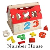 Vktech木製玩具 小さな木のお家 型合わせ お誕生日 家 ホーム 木のおもちゃ 自由研究 工作 幼稚園