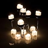 LED Tealights、AGPtek Flameless Smokelessキャンドル電池式Lot 6 pcsのウェディング/パーティーデコレーション – ウォームホワイト