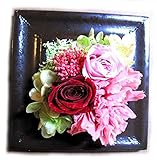 スペシャルママ　カーネーション　プリザーブドフラワーアレンジメント　黒フレーム