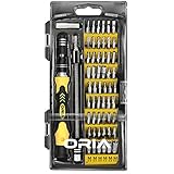 精密ドライバーセット 修理キット 60in1 56種ビット for iPhone PC メガネ カメラ 時計 PS4 ipadなど（イェロー）