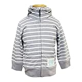 (ポスター) POSTAR フード収納付きボーダー キッズ パーカ　グレー　100cm
