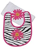 Maison Chic Zebra Flower Baby Bib and Burp Boxedギフトセット