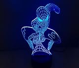 スパイダーマン3dイリュージョンLEDプロジェクターランプライト – Projecting変光USB常夜灯装飾子供寝室、ゲームの部屋、Man Cave