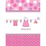 Amscan Delightful Shower With Love Girl Plastic Table Cover Baby Shower Party