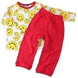 LITTLE BEAR CLUB（リトルベアクラブ） スマイル柄長袖パジャマ　S15759 (90cm, オフホワイト/レッド)