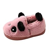 子供シューズ Hosam キーズシューズ ベビー可愛い靴 パンダ 子供用 保温 ルームシューズ 女の子 男の子 モコモコ ファースト シューズ 可愛い ふわふわ お洒落 (17cm, パープル)