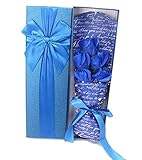 フラワーギフト ソープフラワー 母の日 入学 卒業 クリスマス 誕生日 など お祝い に バラ 花束 アレンジメント ( 青 5本 )
