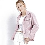 秋のピンクのコートシングルブレストルーズレディース長袖ジャケット ( 色 : ピンク ぴんく , サイズ さいず : M )