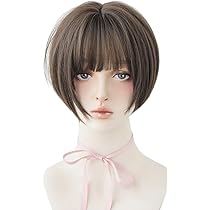 Amazon.co.jp: フルウィッグ ショート 前髪 3D グラデーション