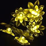 ノーブランド品4.8M 20灯 はすの花庭園ガーデンライト　ロープライト　自動点灯　イルミネーション　クリスマス、パーティー、結婚式 (カラー)