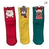 Nice Days（ナイス　ディズ）　 【3足セット】秋冬 ベビー 靴下 クリスマスソックス 女の子 男の子 ふわふわ 暖かい 保温 可愛い クリスマス プレゼント (1-3歳, 1#)