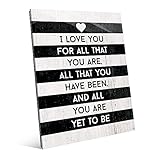 I Love You For All That You Are、された、Yet to Be Quote Saying on Stripes壁アートプリント 20x24 WAW0001475GLS20x