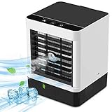 冷風機 冷風扇 USB給電卓上冷風機 3段階風量調節 冷却 加湿 空気清浄機 12W静音作業 省エネ 自宅用/事務室用/寝室