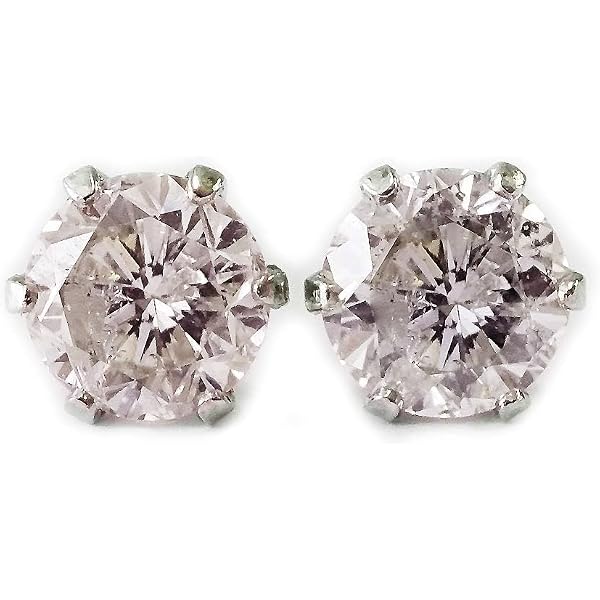Amazon | 計0.6ct/K18/ブラウンダイヤモンドピアス 天然 ダイヤピアス