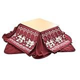 Disney(ディズニー) こたつ 3点セット 折れ脚 省スペース 幅70cm 本体ナチュラル×布団レッド 22700007 03