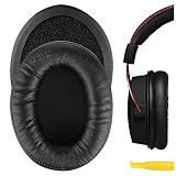 Geekria イヤーパッド互換性 パッド HyperX Cloud Alpha Gaming ヘッドホンに対応 パッド イヤー/イヤーカップ (プロテインレザー/ブラック)