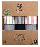 Kishu Baby Organic Bandana Bibs Gift Set D, Reversible Organic Dribble Bibs 3-pack, One Size Multico