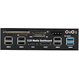 Benkeg 内蔵カードリーダー、マルチファンクションUSB 3.0ハブe ポート内蔵カードリーダーPCダッシュボードメディアSD SDカード用フロントパネルオーディオCF TF M2 MMCメモリカードは5.25 "ベイに適合