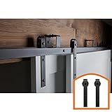 HomeDeco Hardware ニュースタイル 5～16フィート バイパススライディング物置ドア 取付金具 鋼鉄 軌道 ダブル木製ドア クローゼット キッチン キット 5FT New style 