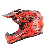 DGF ヘルメット超軽量オフロードレーシングダウンヒルヘルメットオートバイ機関車マウンテンバイクスポーツフルカバー男性と女性 (色 : Red, サイズ さいず : L l)