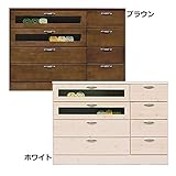 日本製 カントリー風 幅120cm 4段ローチェスト 完成品 (ブラウン)