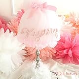 ウールレター ドレスランプ☆チュール・フェザー・パールの世界にひとつのプレゼント☆オリジナルメッセージＯＫ！ (ピンク(ウールレター)、ピンク(チュールカラー)、パールなし)