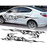1ペア車のサイドステッカー、DIYの炎のグラフィックビニール車のサイドステッカーデカール防水ステッカー 260 x 40 cm
