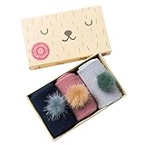 Nice Days（ナイス　ディズ）　 【3足セット】秋冬 ベビー 靴下 女の子 可愛い ふわふわ 綿製 暖かい 保温 子供のプレゼント (5-8歳)