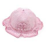 うさぎ耳 フラワーハット（帽子）ベビー（赤ちゃん用） 女の子と男の子デザイン 全5色 2～8カ月 (0歳（2～8カ月）, ピンク)