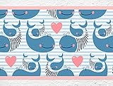 i-love-wandtattoo b-10032保育園壁デカールBorder " Sweet Whales "の子の部屋ステッカーBoy Girl Baby Height: 5.91"; Width