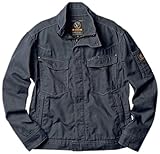 EVEN RIVER US-1107 18 フィッシャーストライプブルゾン アーミーグレー オールシーズン用 M