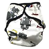 bb2のベビーサイズ印刷Minky Minkeeスナップ布おむつカバーfor Prefolds カラー: ブルー