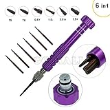 GG MALL 6 in 1 Mobile Phone Repair Opening Tool Magnetic Precision Screwdriver Kit Set (Purple) [並行輸