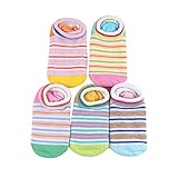ベビーノンスリップショートソックスストライプ5パック (0-1Y)