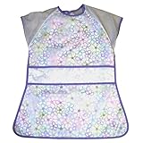 ENFANTお食事エプロン ロング フラワーパープル