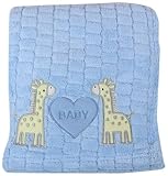 My Baby Giraffe Design Plush Blanket, Blue